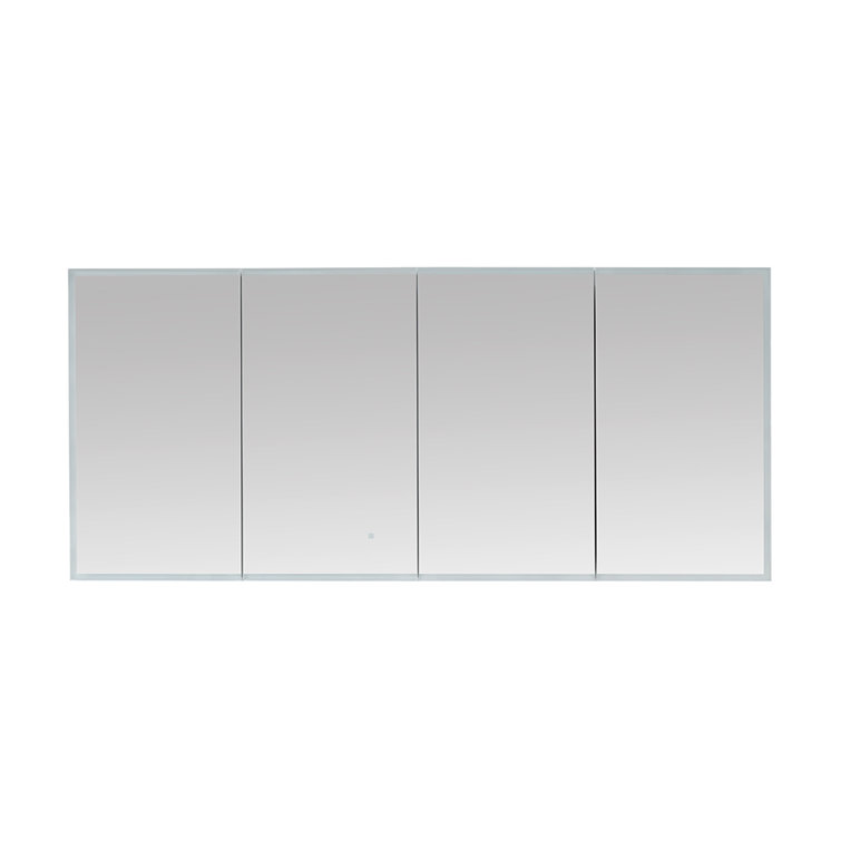 Edge Royale 72" Wide LED Medicine Cabinet with Defogger and Magnifying Mirror