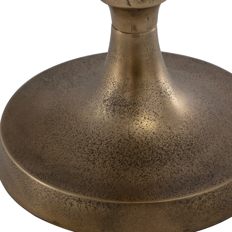 Antique Brass Round Aluminum Pedestal Drink Table