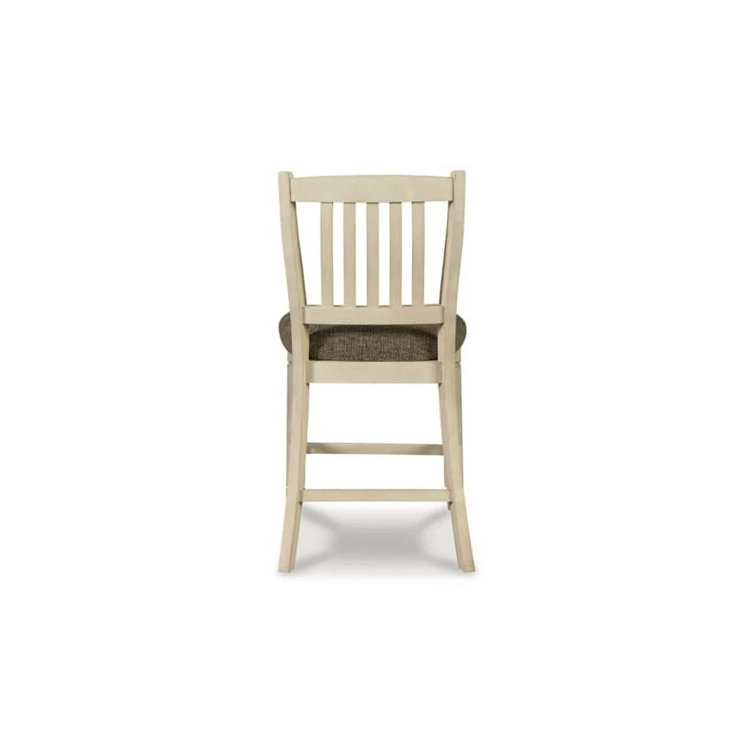 Antique White 24.5" Backless Bar Stool with Woven Seat