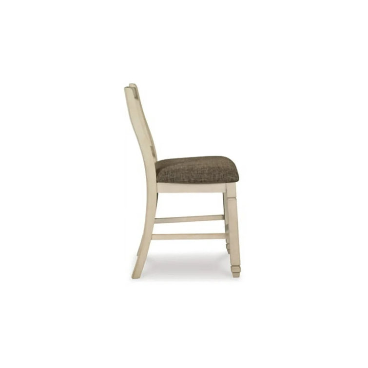 Antique White 24.5" Backless Bar Stool with Woven Seat