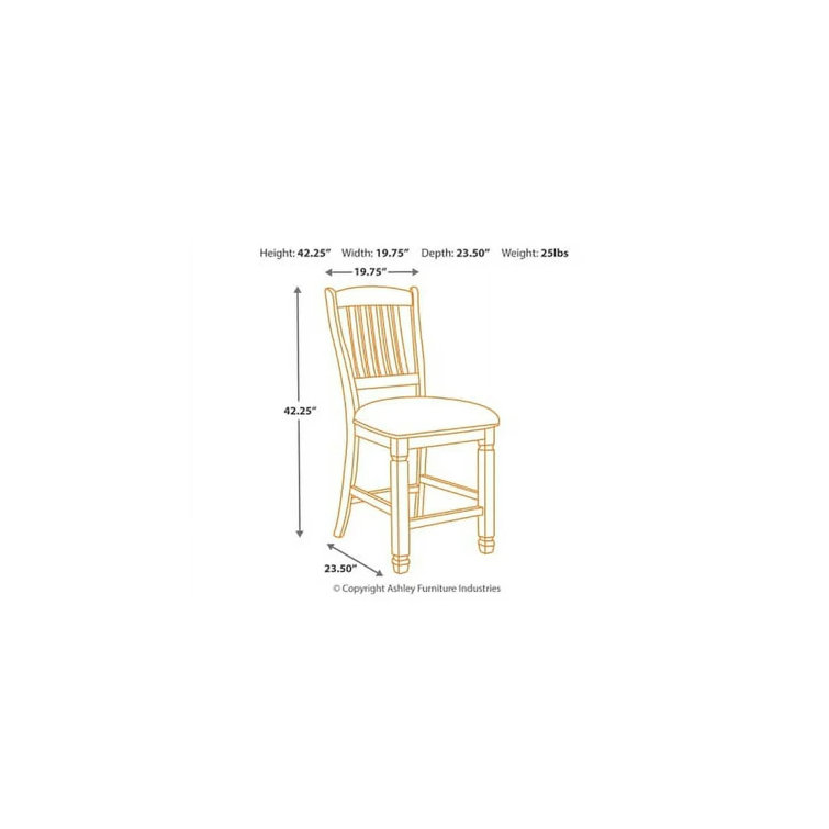 Antique White 24.5" Backless Bar Stool with Woven Seat