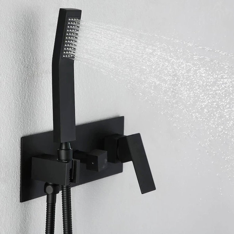 Large Black Wall Mounted Rain Shower System