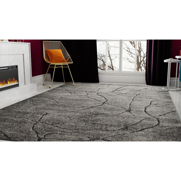Cadence Iron Ore Geometric 5' x 7' Synthetic Area Rug