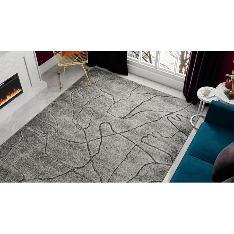 Cadence Iron Ore Geometric 5' x 7' Synthetic Area Rug