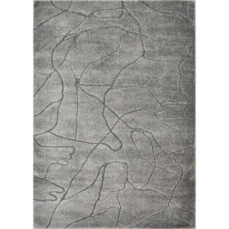 Cadence Iron Ore Geometric 5' x 7' Synthetic Area Rug