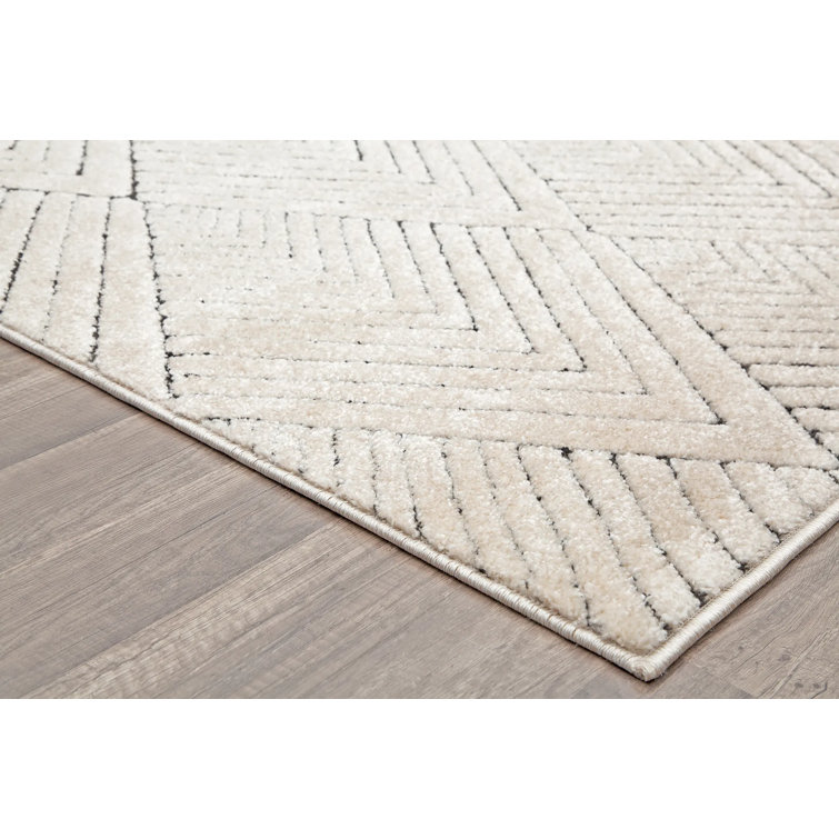 Alabaster Diamond 8'x10' Synthetic Area Rug with Stain-Resistant Finish