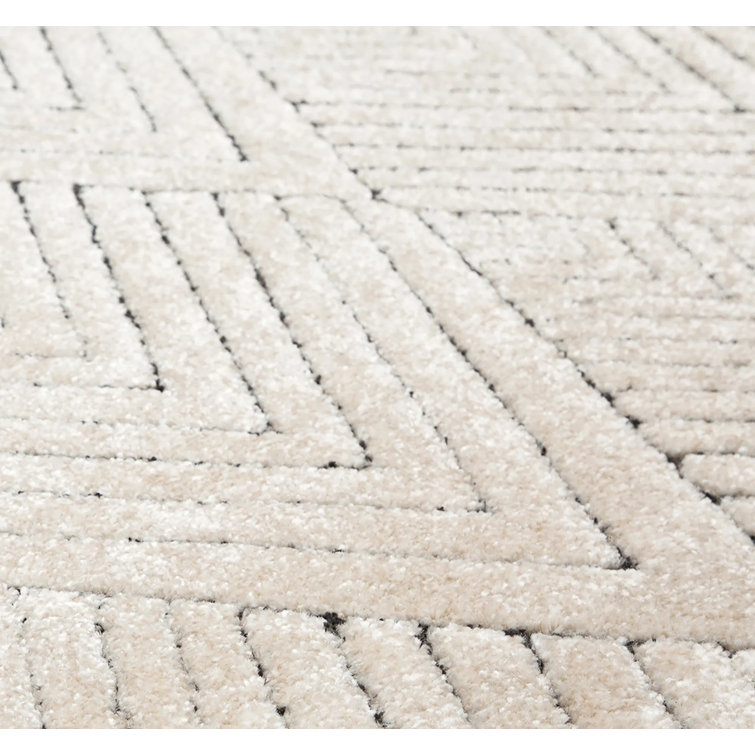 Alabaster Diamond 8'x10' Synthetic Area Rug with Stain-Resistant Finish