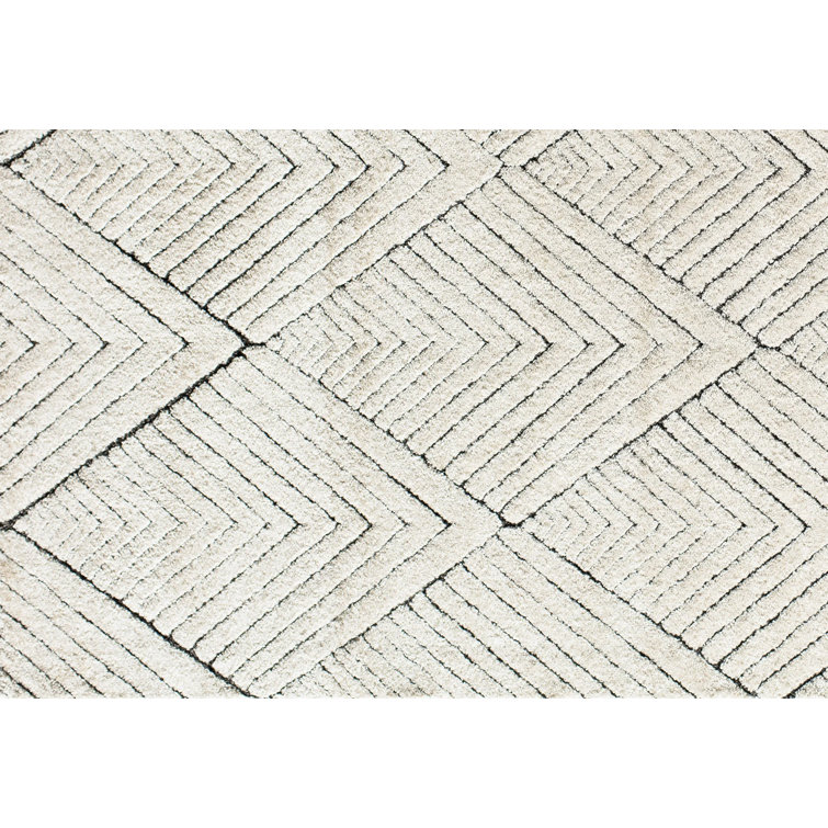 Alabaster Diamond 8'x10' Synthetic Area Rug with Stain-Resistant Finish