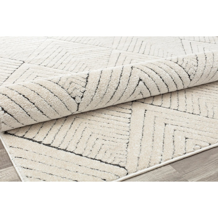 Alabaster Diamond 8'x10' Synthetic Area Rug with Stain-Resistant Finish