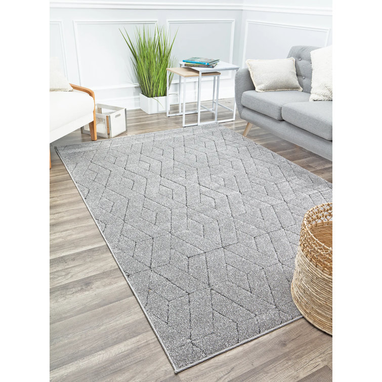 Cadence 5' x 7' Geometric Gray Synthetic Area Rug