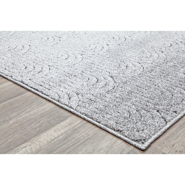 Flawless Quartzite Geometric 18" Square Gray Synthetic Rug