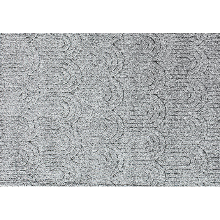 Flawless Quartzite Geometric 18" Square Gray Synthetic Rug