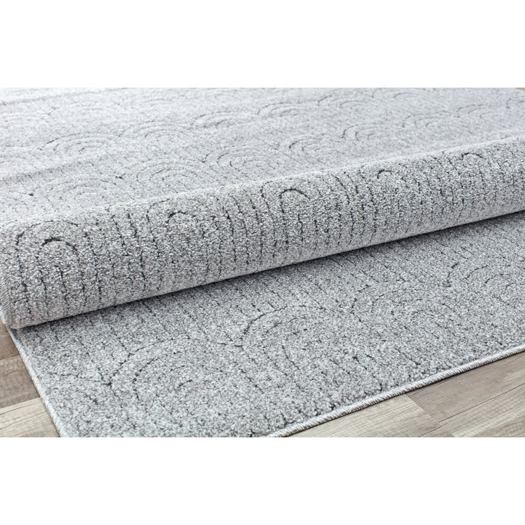 Flawless Quartzite Geometric 18" Square Gray Synthetic Rug