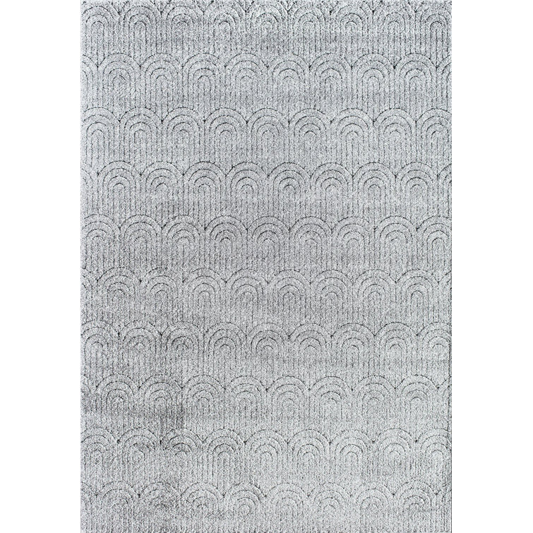 Flawless Quartzite Geometric 18" Square Gray Synthetic Rug