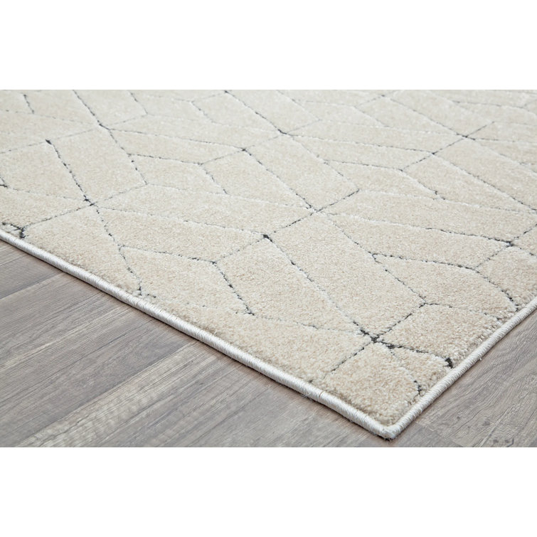 Limestone Geometric Stain-Resistant Area Rug, 6' x 9'