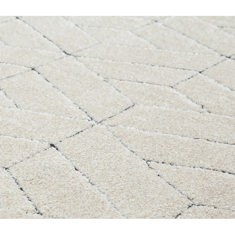 Limestone Geometric Stain-Resistant Area Rug, 6' x 9'
