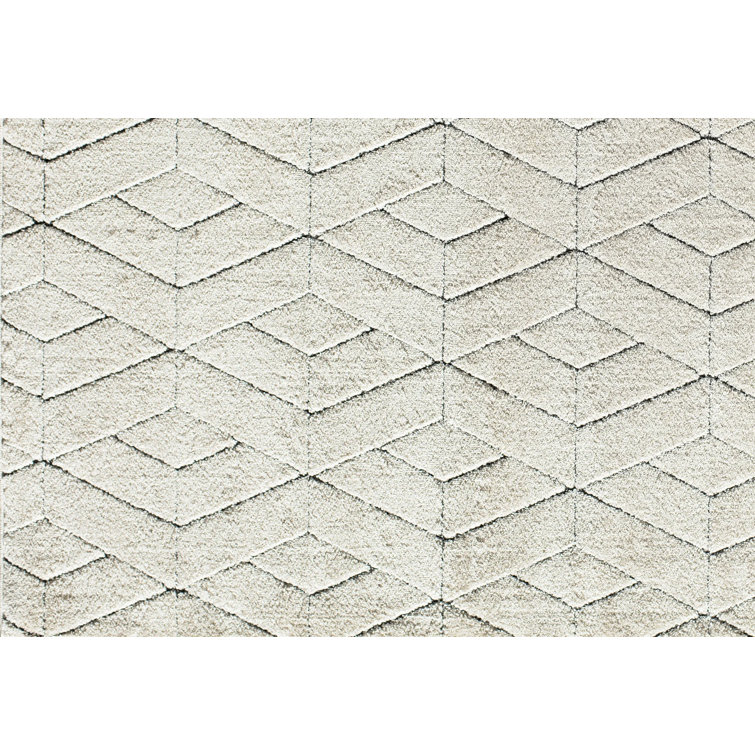 Limestone Geometric Stain-Resistant Area Rug, 6' x 9'