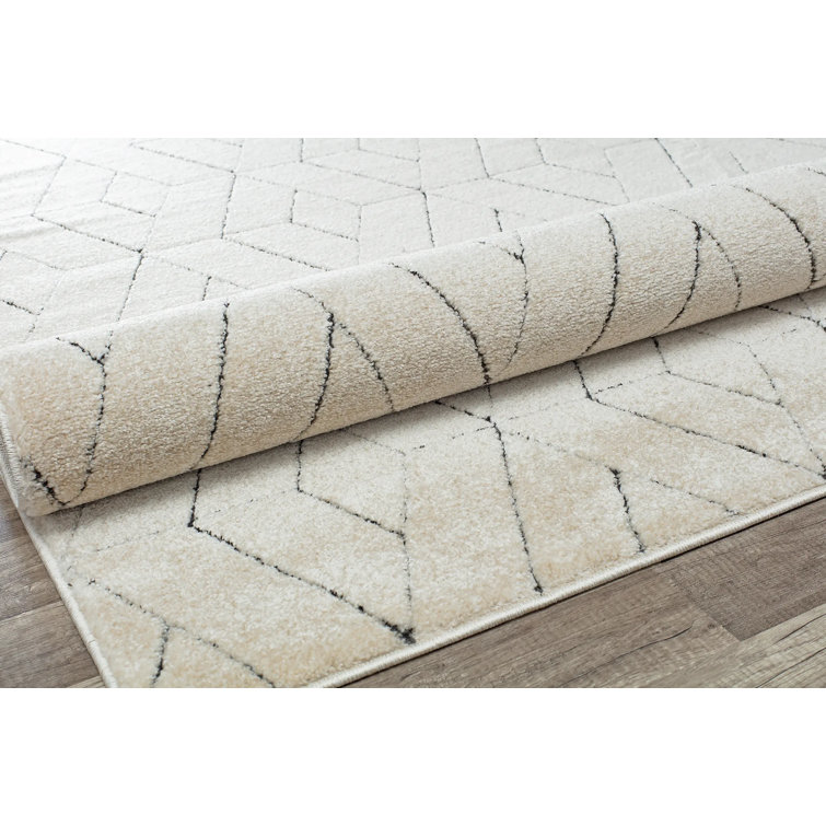 Limestone Geometric Stain-Resistant Area Rug, 6' x 9'