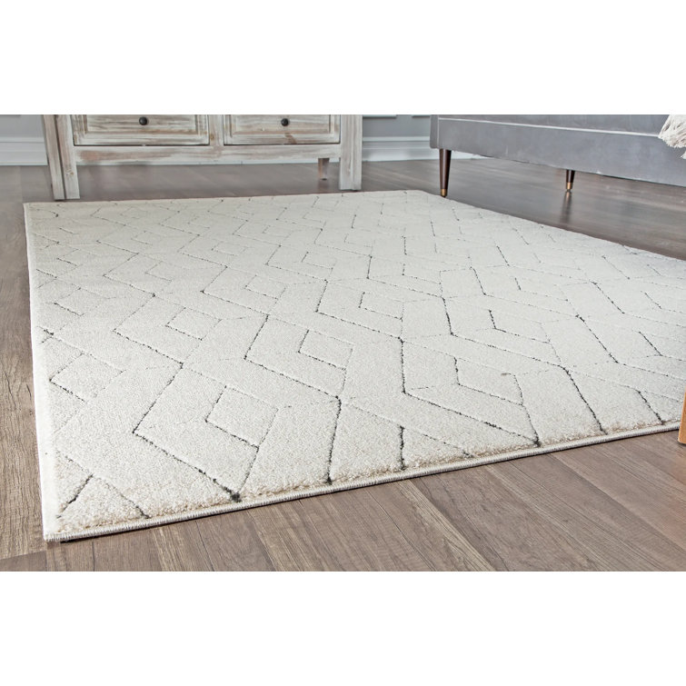 Limestone Geometric Stain-Resistant Area Rug, 6' x 9'