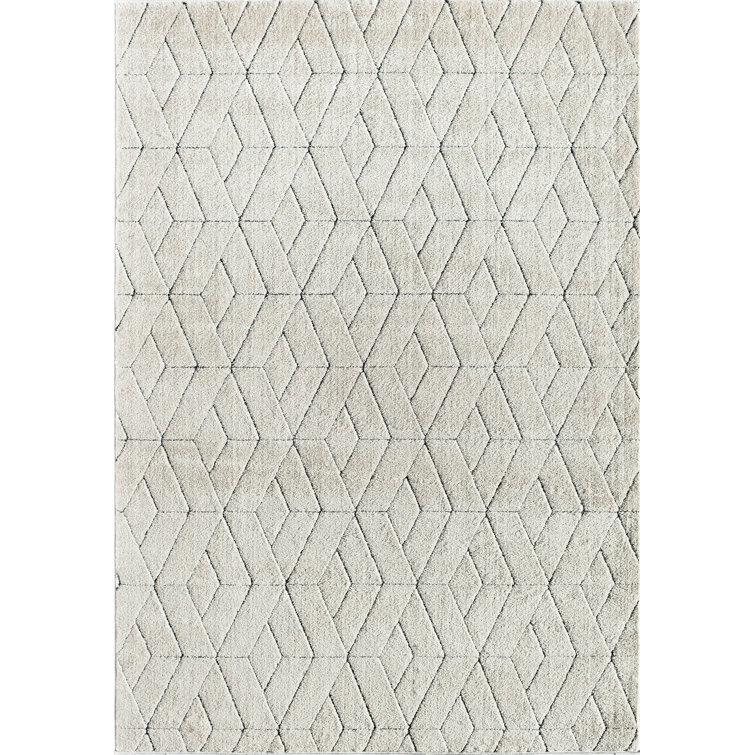 Cadence 5' x 7' Limestone Geometric Stain-Resistant Area Rug