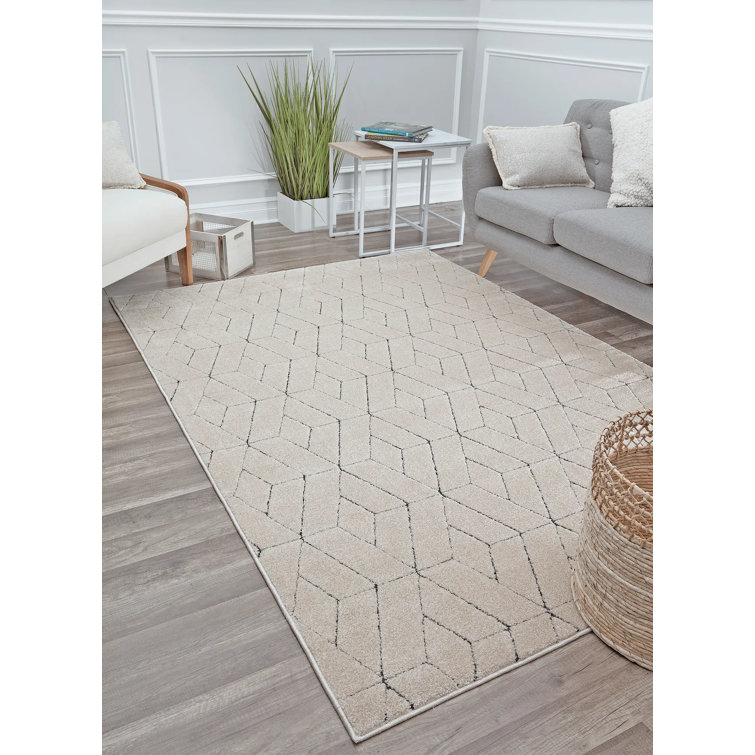 Limestone Geometric Stain-Resistant Area Rug, 6' x 9'