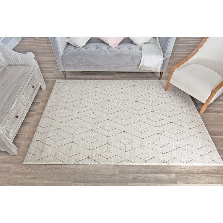 Limestone Geometric Stain-Resistant Area Rug, 6' x 9'