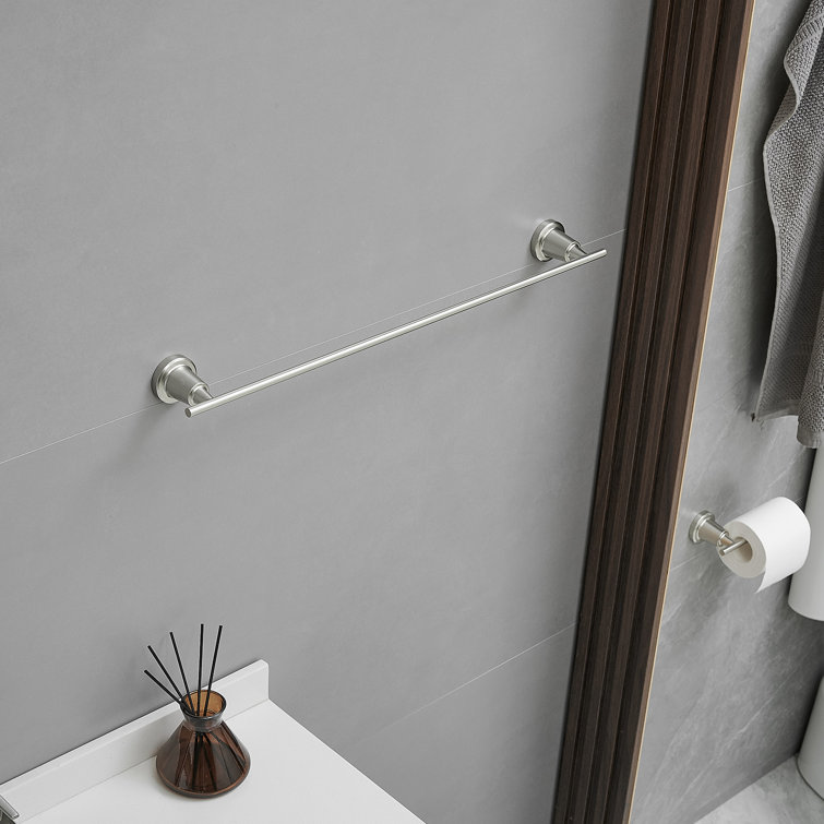 Brushed Nickel 4-Piece Bathroom Hardware Set with Towel Bar