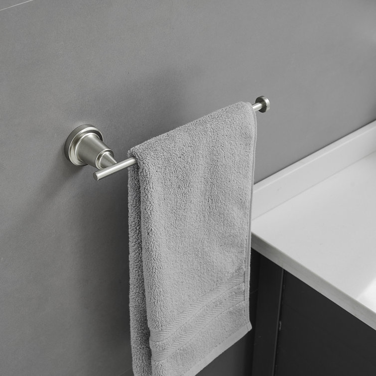 Brushed Nickel 4-Piece Bathroom Hardware Set with Towel Bar