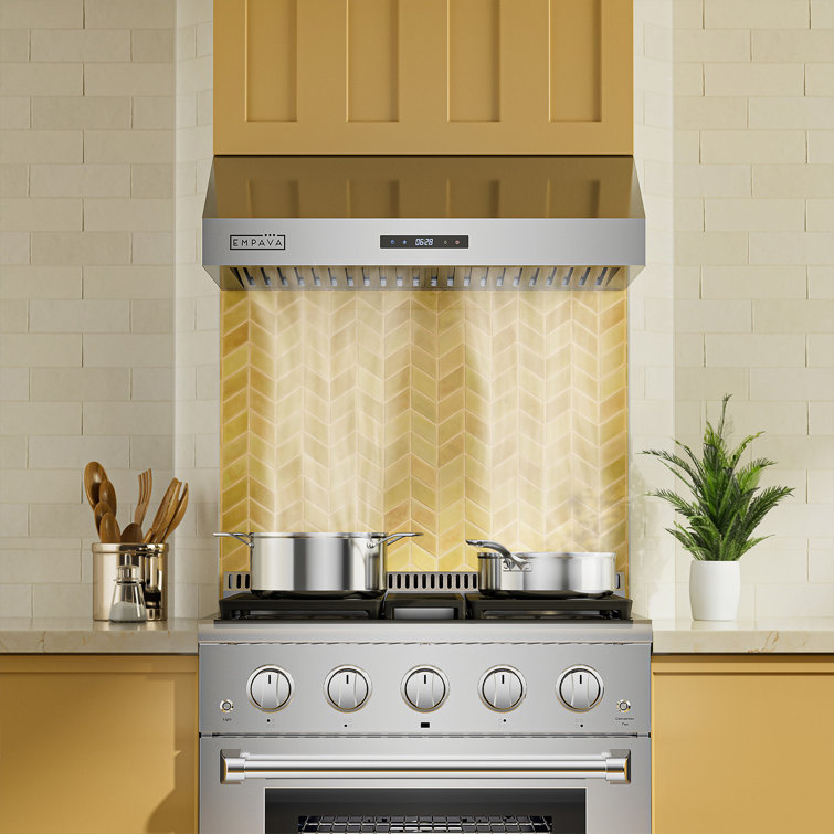 30" Brushed Stainless Steel Under Cabinet Range Hood with Charcoal Filter