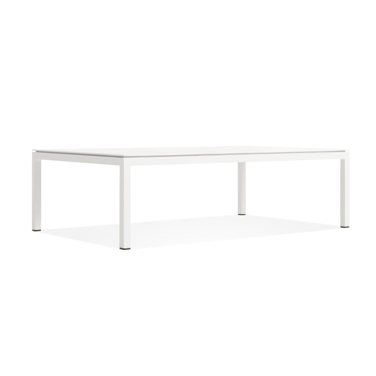 White Powder-Coated Aluminum Outdoor Coffee Table