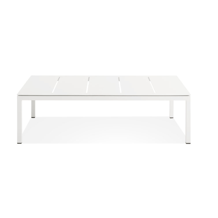 White Powder-Coated Aluminum Outdoor Coffee Table