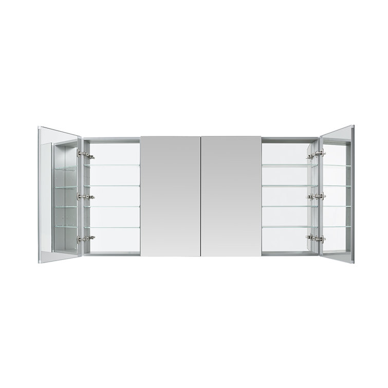 Royale 72-Inch Wide LED Medicine Cabinet with Mirrors
