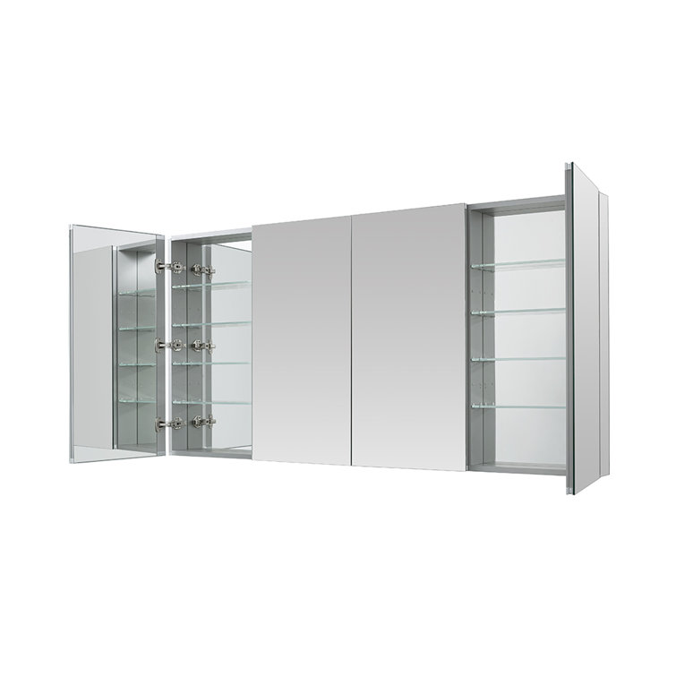 Royale 72-Inch Wide LED Medicine Cabinet with Mirrors