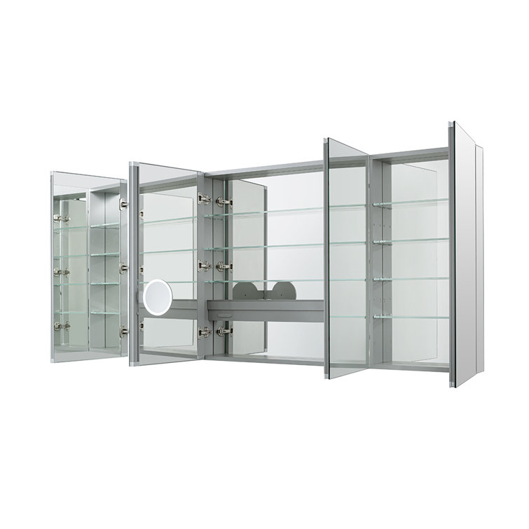 Royale 72-Inch Wide LED Medicine Cabinet with Mirrors