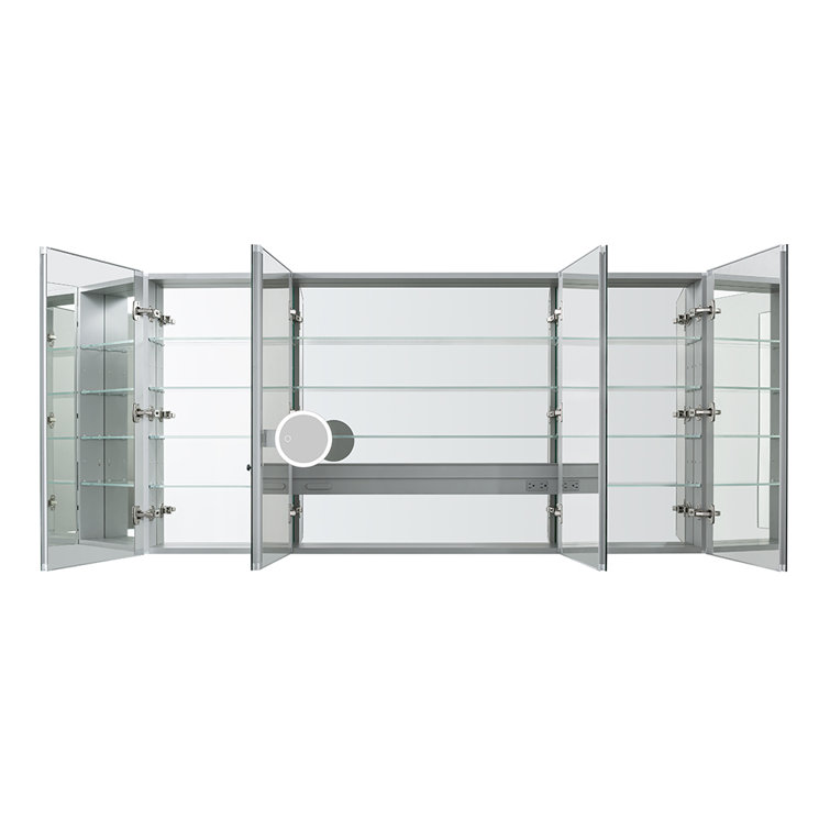 Royale 72-Inch Wide LED Medicine Cabinet with Mirrors