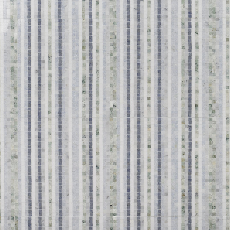 Sky Blue 12" x 12" Polished Marble Mosaic Tile