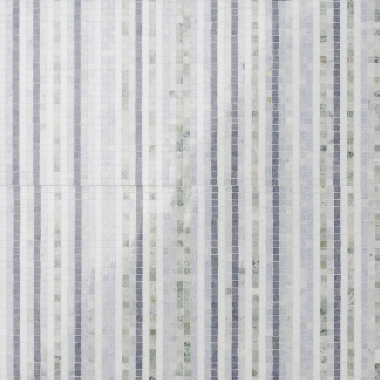Sky Blue 12" x 12" Polished Marble Mosaic Tile