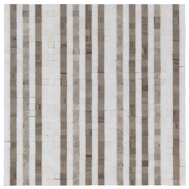 Atomic 12" x 12" Beige Marble Mosaic Tile