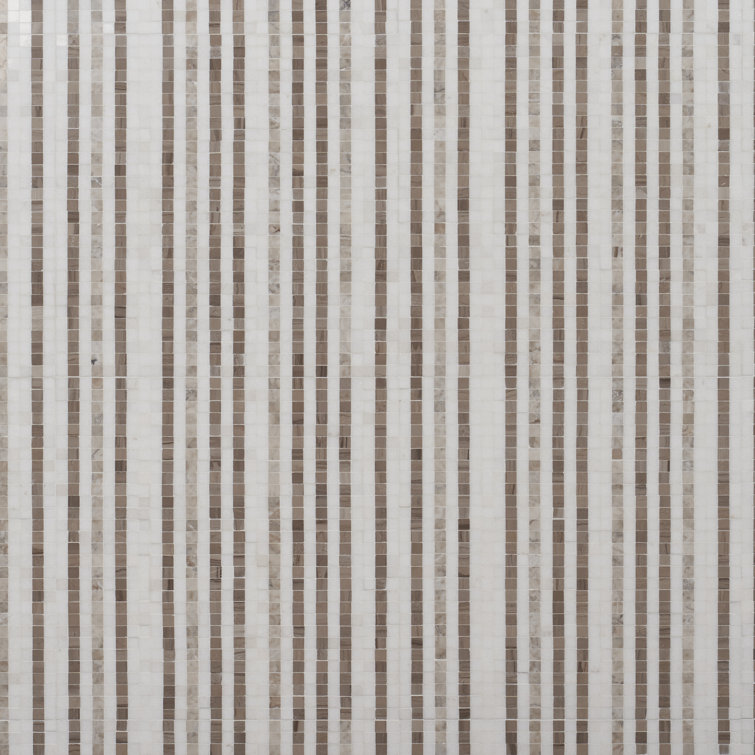 Atomic 12" x 12" Beige Marble Mosaic Tile