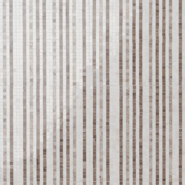 Atomic 12" x 12" Beige Marble Mosaic Tile