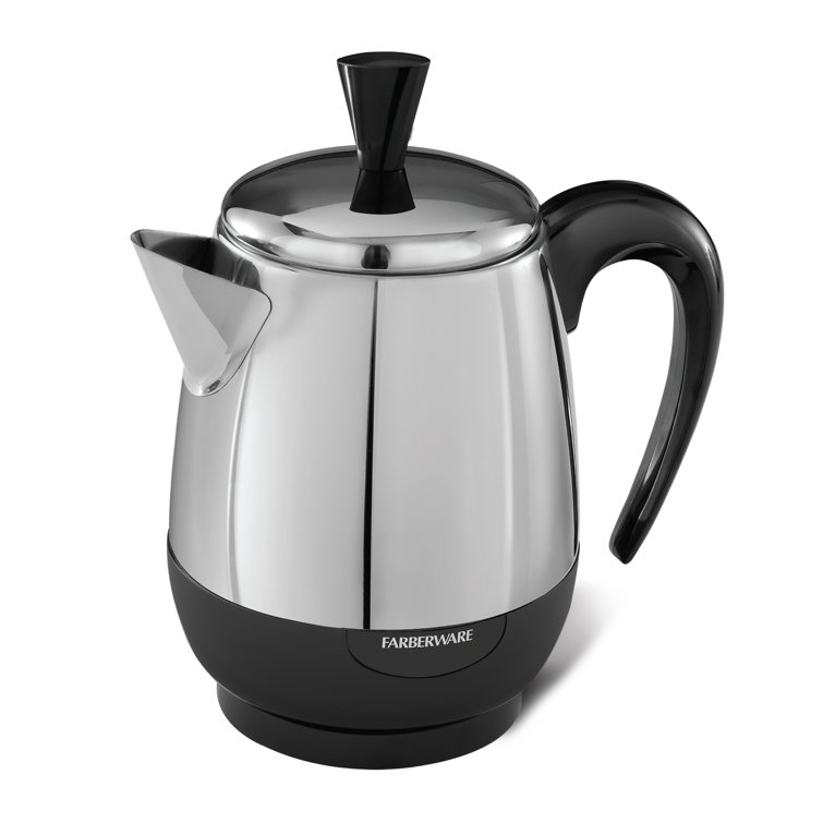 Stainless Steel 4-Cup Electric Coffee Percolator with Touchscreen