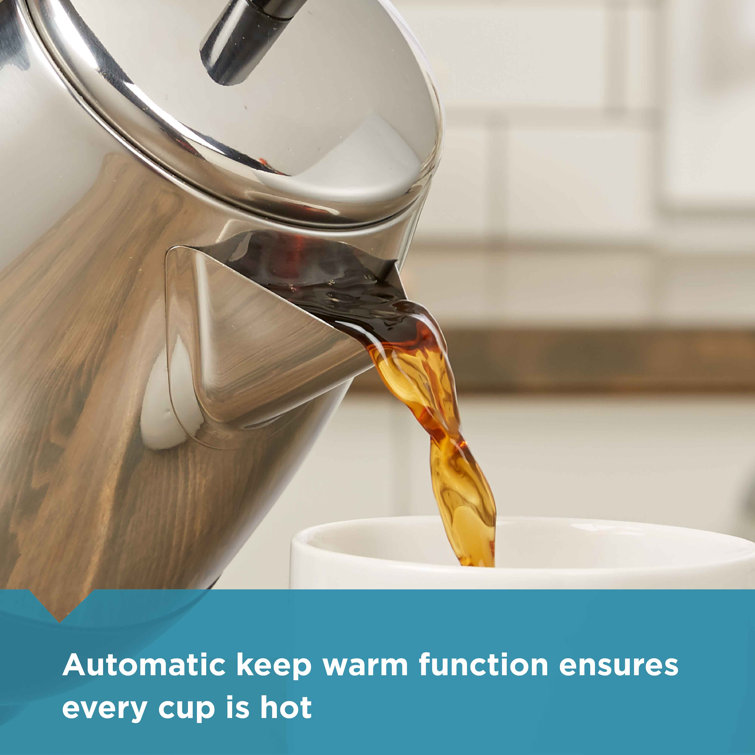 Stainless Steel 4-Cup Electric Coffee Percolator with Touchscreen