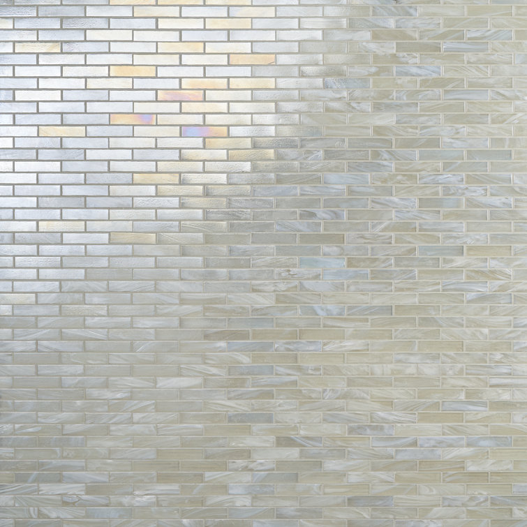 Amber Pearl White Polished Glass Mosaic Wall Tile