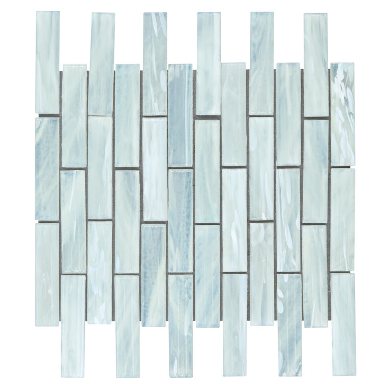 Amber Pearl White Polished Glass Mosaic Wall Tile