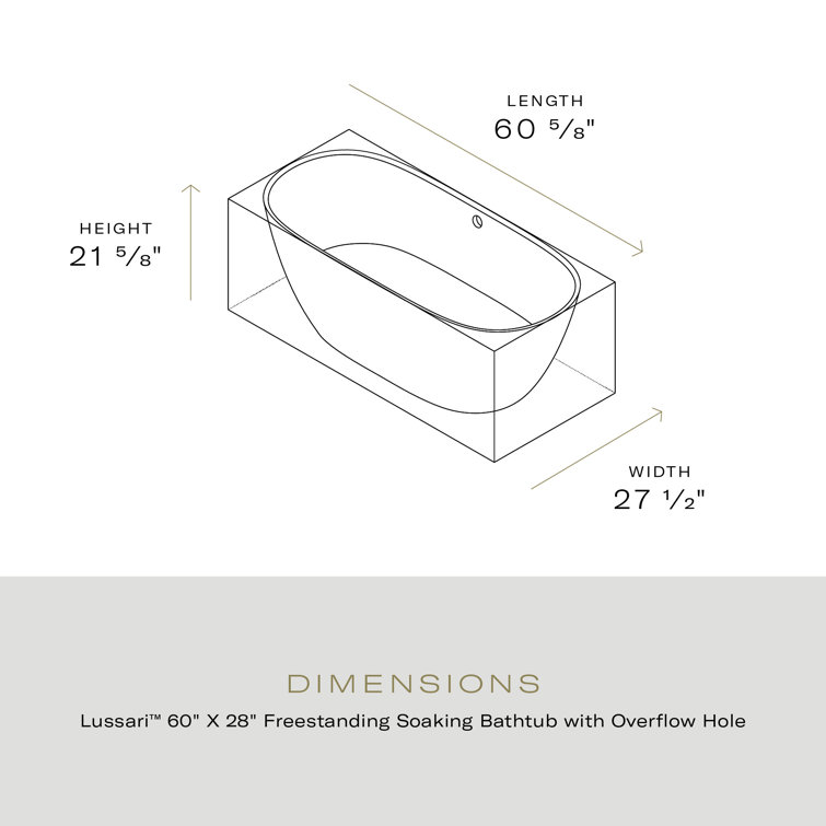 Lussari 60" Matte White Freestanding Soaking Bathtub