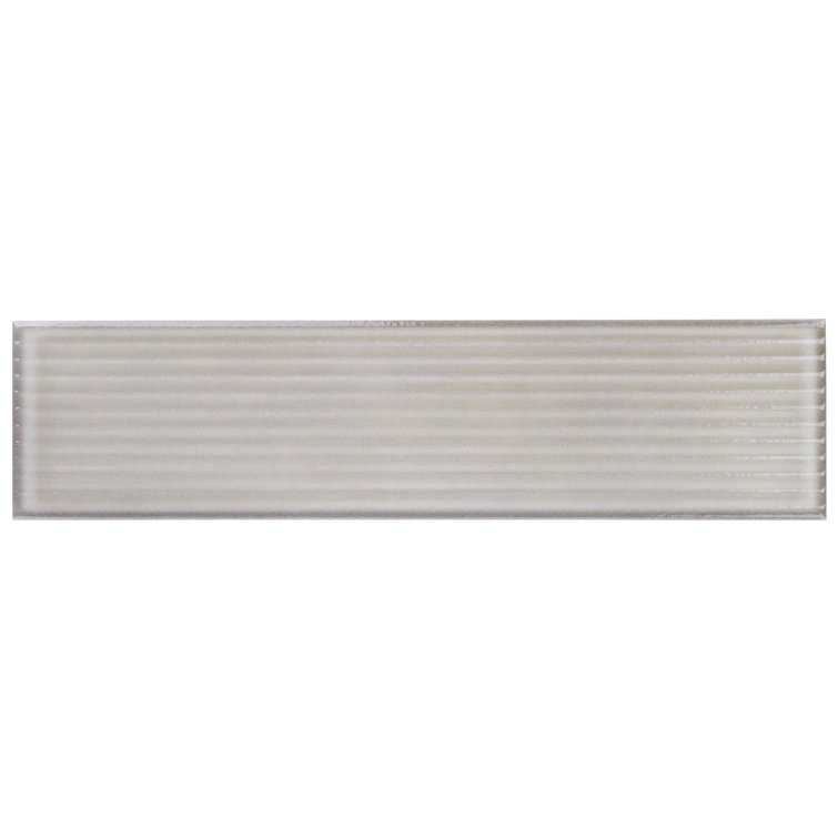 Stacy Garcia Olimar Grooved 4" x 16" Polished Gray Porcelain Subway Wall Tile