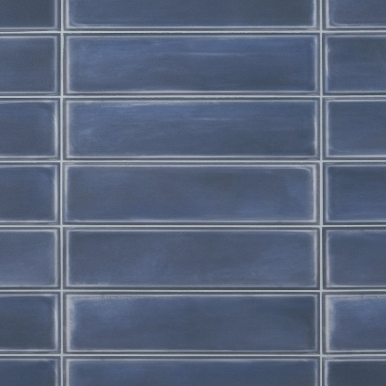 Stacy Garcia 4" x 16" Matte Blue Porcelain Wall Tile