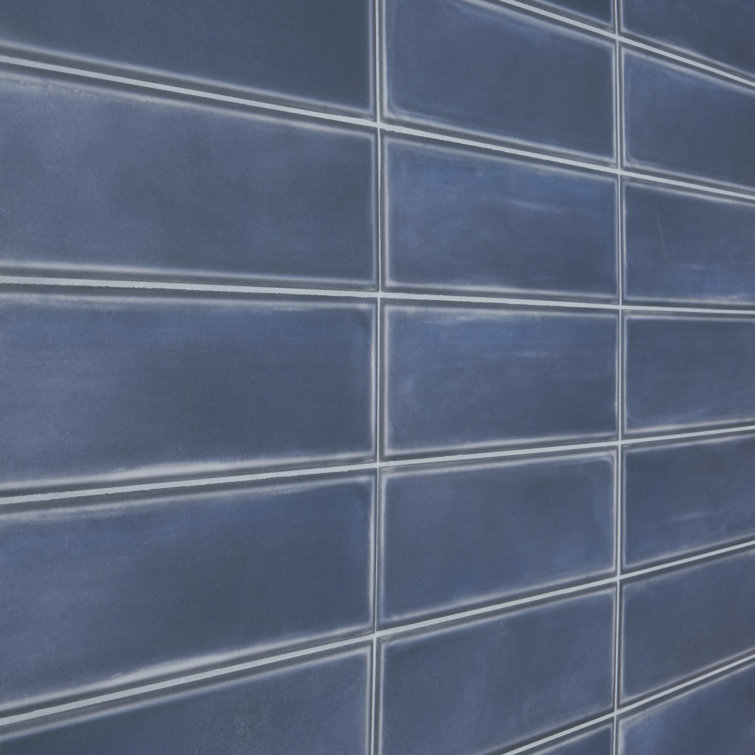 Stacy Garcia 4" x 16" Matte Blue Porcelain Wall Tile
