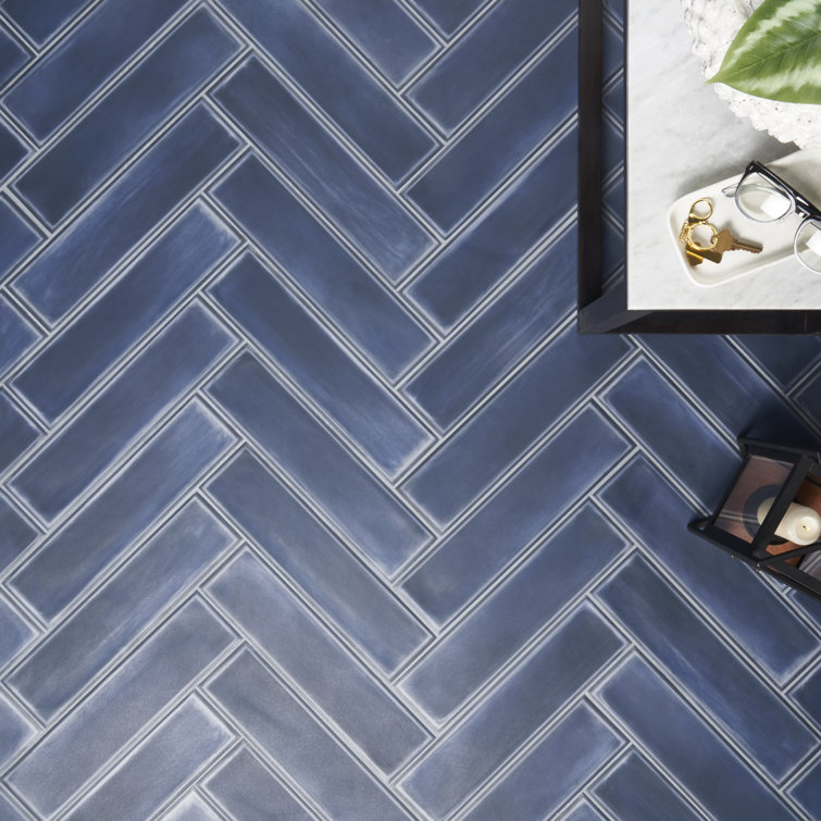 Stacy Garcia 4" x 16" Matte Blue Porcelain Wall Tile