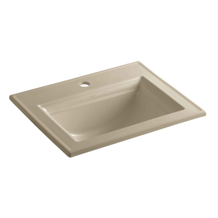 Elegant White Ceramic Rectangular Drop-In Bathroom Sink